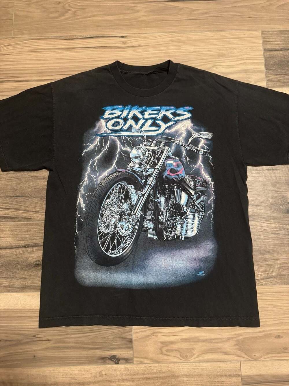 Vintage 90s Bikers Only Motorcycle Thunder Lightning XXL Steamboat Springs Shirt